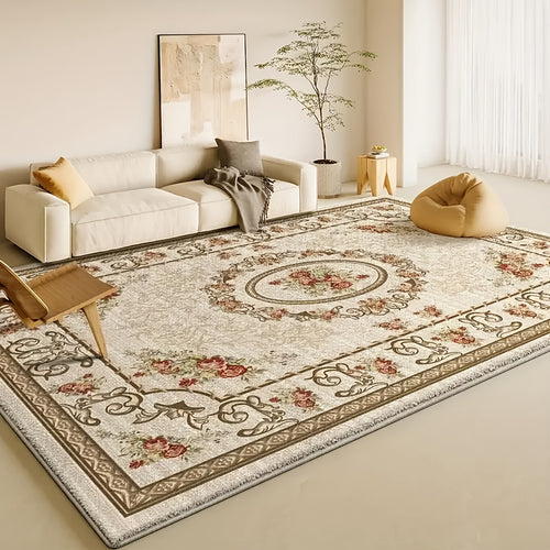 1pc of Enhanced 1000G Contemporary Light Floral Design Carpet, Thickened And Anti-Slip, Washable for Home Decoration, Suitable for Living Room, Bedroom, Dining Area, for home Office, Basement, Outdoor Camping, And Area Rugs for Home Embellishment