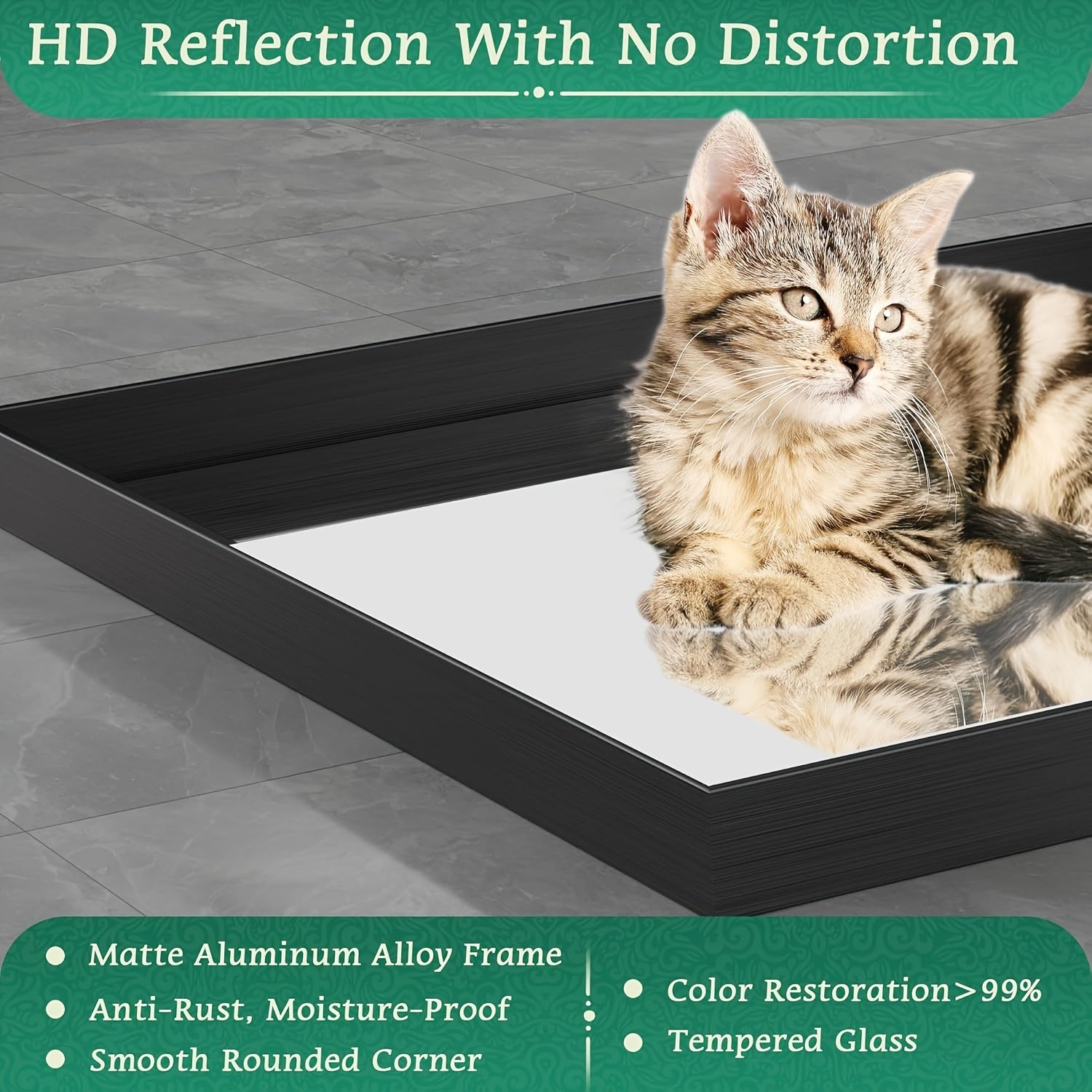 Framed Mirror for Bathroom, Multiple Sizes Metal Framed Bathrrom for Wall, Matte Black\u002FGolden\u002FSilvery Bathroom Vanity Mirror Farmhouse, Anti-Rust, Rectangle Square Corner Metal Frame Modern(Horizontal\u002FVertical)