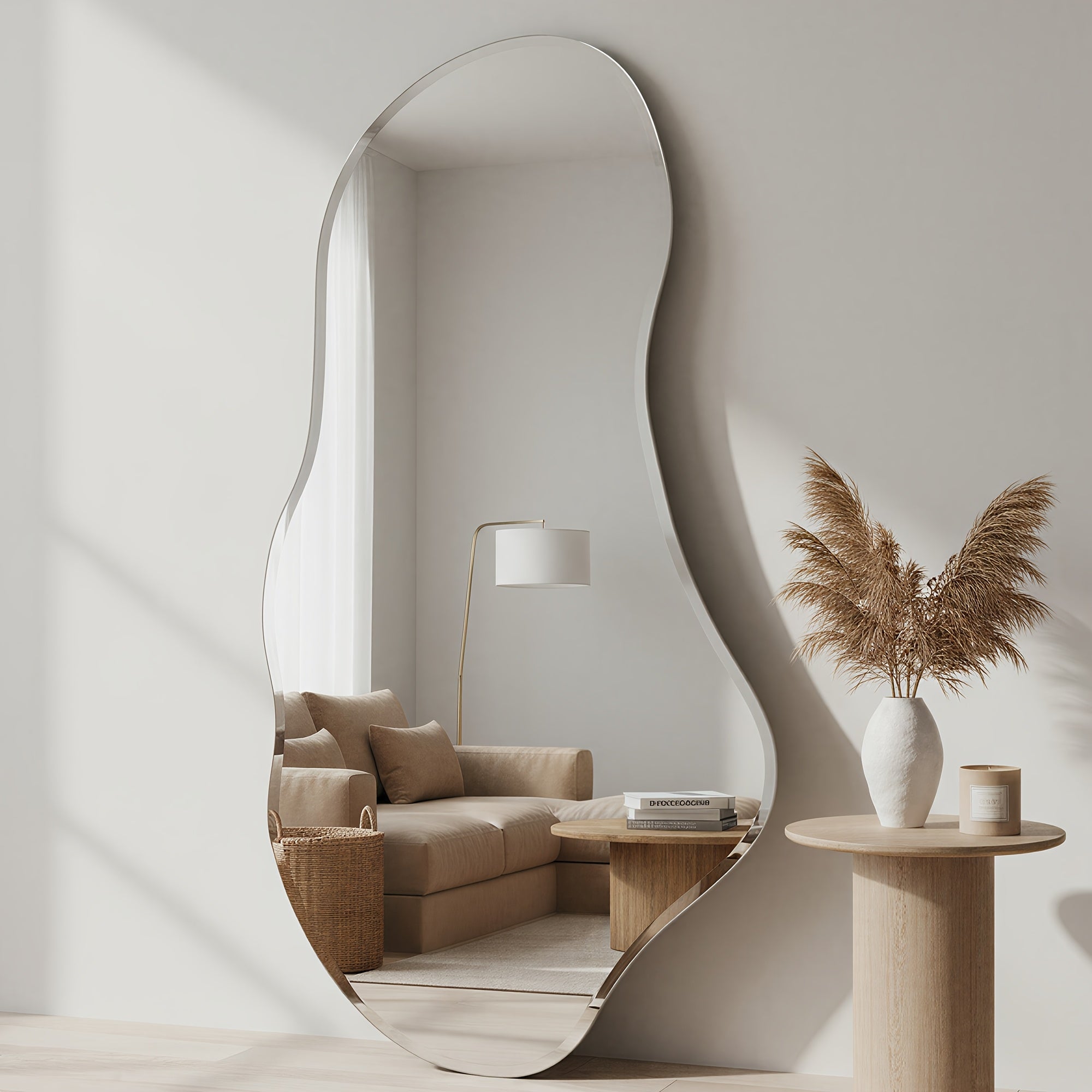 Irregular Wall Mirror Wall Mirrors Decorative Black Modern Asymmetrical Abstract Mirror for Bathroom Bedroom Living Room Entryway Hallway