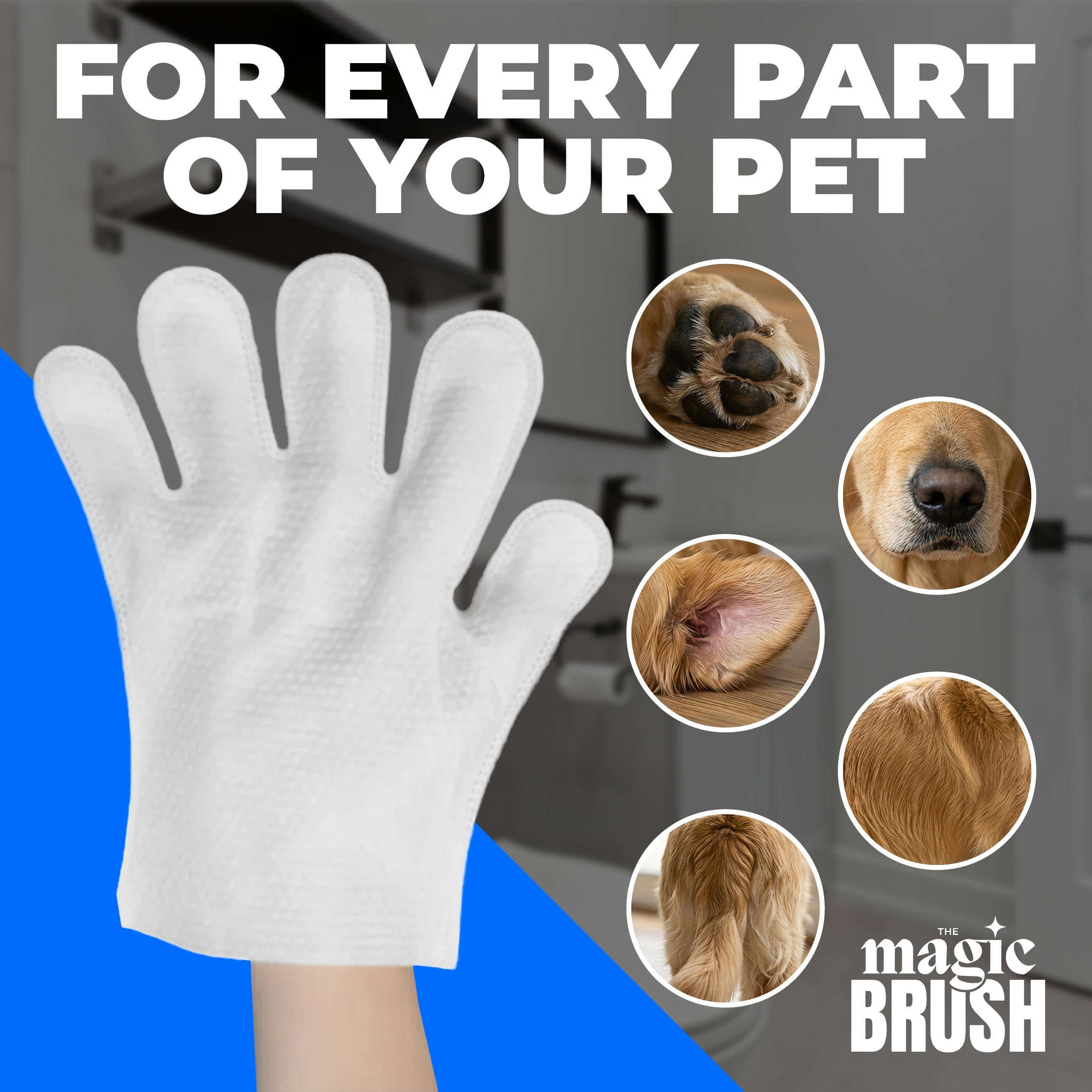 Pet Wiping Gloves – Gentle & Effective Hair Removal for Dogs & Cats