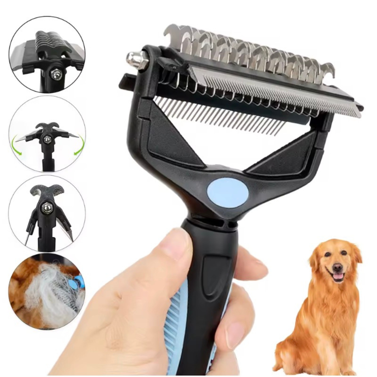 3-in-1 Pet Hair Removal Brush – Grooming Tool for Dogs & Cats