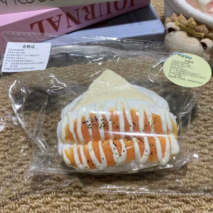 Double Cheese Stuffed Cream Bread Squishy Stress Toy with Ultra-Soft Slow Rising Squeeze 🧀🥖✨