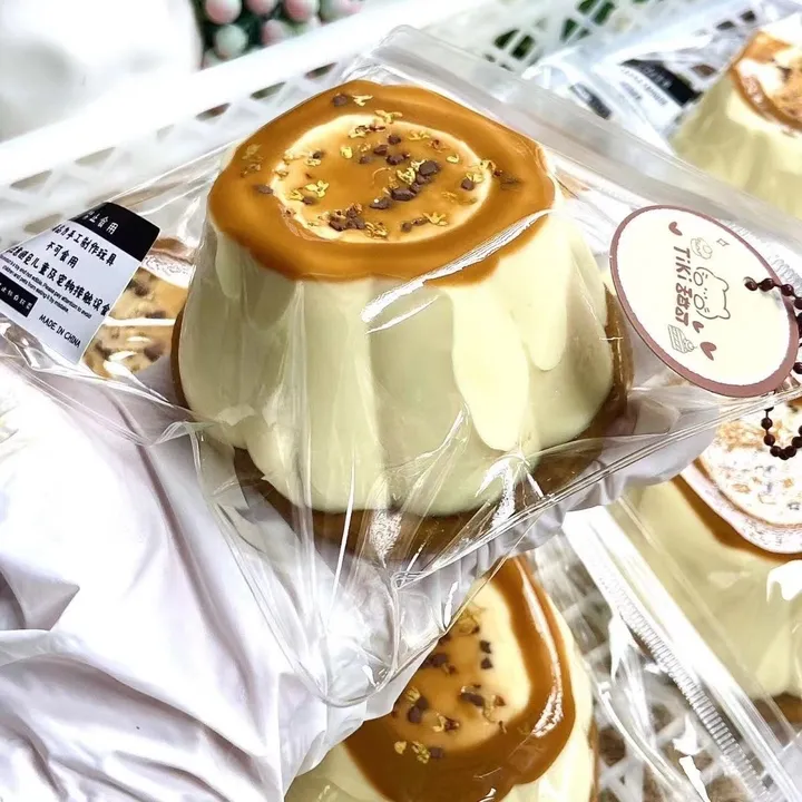 Caramel Pudding Cake Squishy Stress Toy with Slow-Rising Soft Squeeze 🍮✨