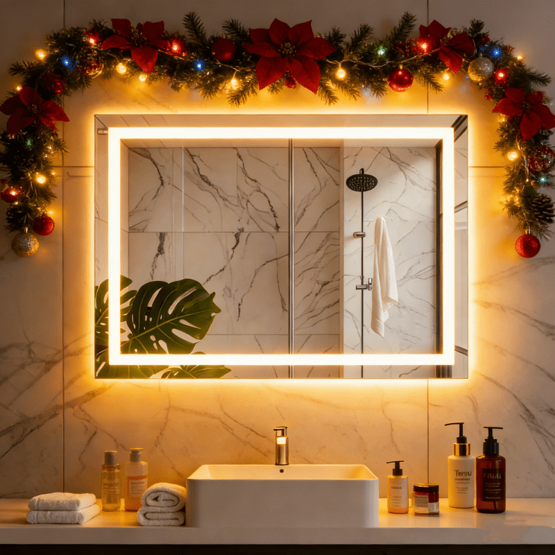 vanity mirror .bathroom mirror Anti-fog LED bathroom mirror with dual light sources and three lighting modes Wall-mounted vanity mirror Different models available on request